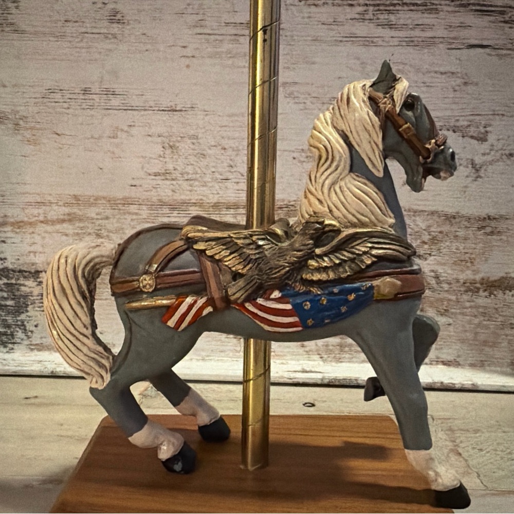 Vintage Carousel Horse Figurine " Flag" by PJ's Carousel Collection Decor
